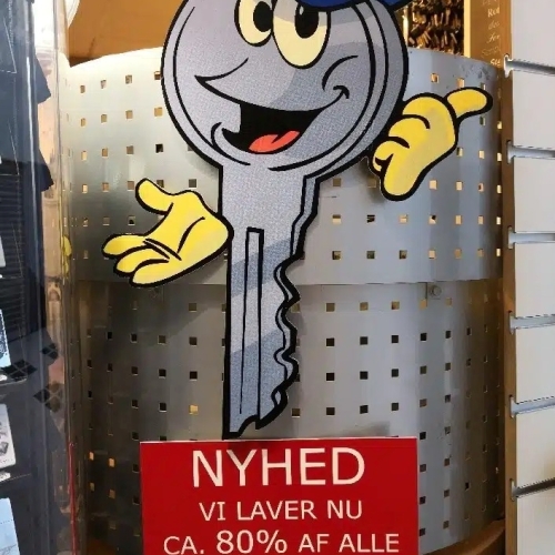 Skilt med 80% rabat på nøgler